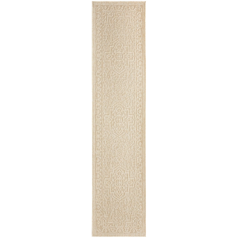 Nourison Home Tulum 8' x Round Fabric Cream Area Rug