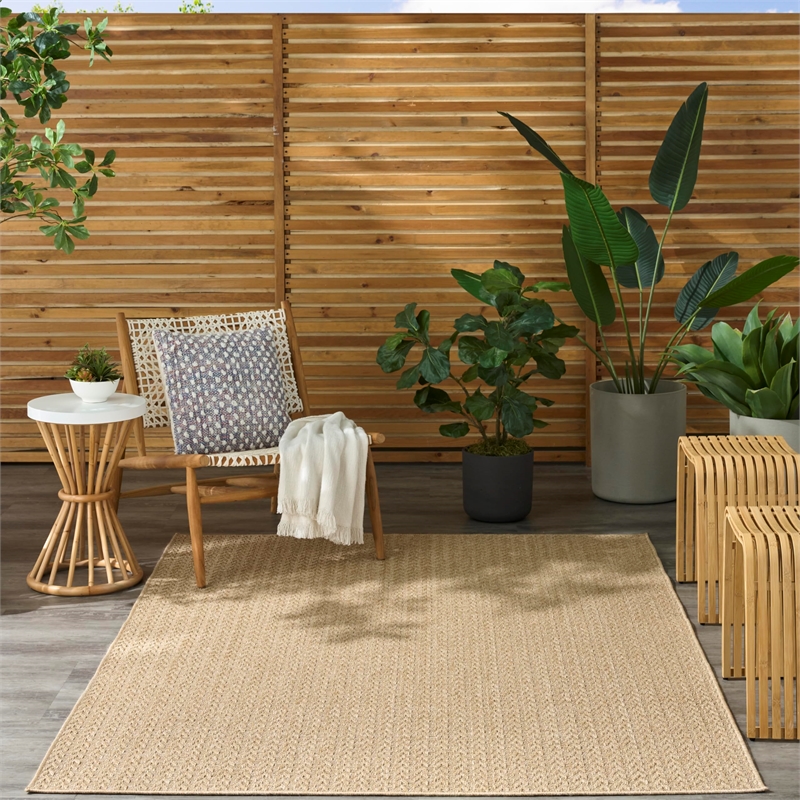 Nourison Home Tulum 5' x 7' Fabric Taupe Area Rug