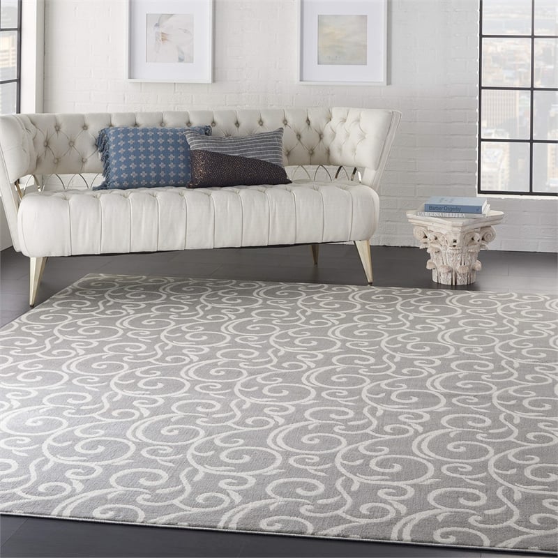 Nourison Home Grafix 9' x 12' Fabric Grey Area Rug
