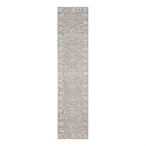 Nourison Home Asher 10' Runner Fabric Blue Ivory Area Rug