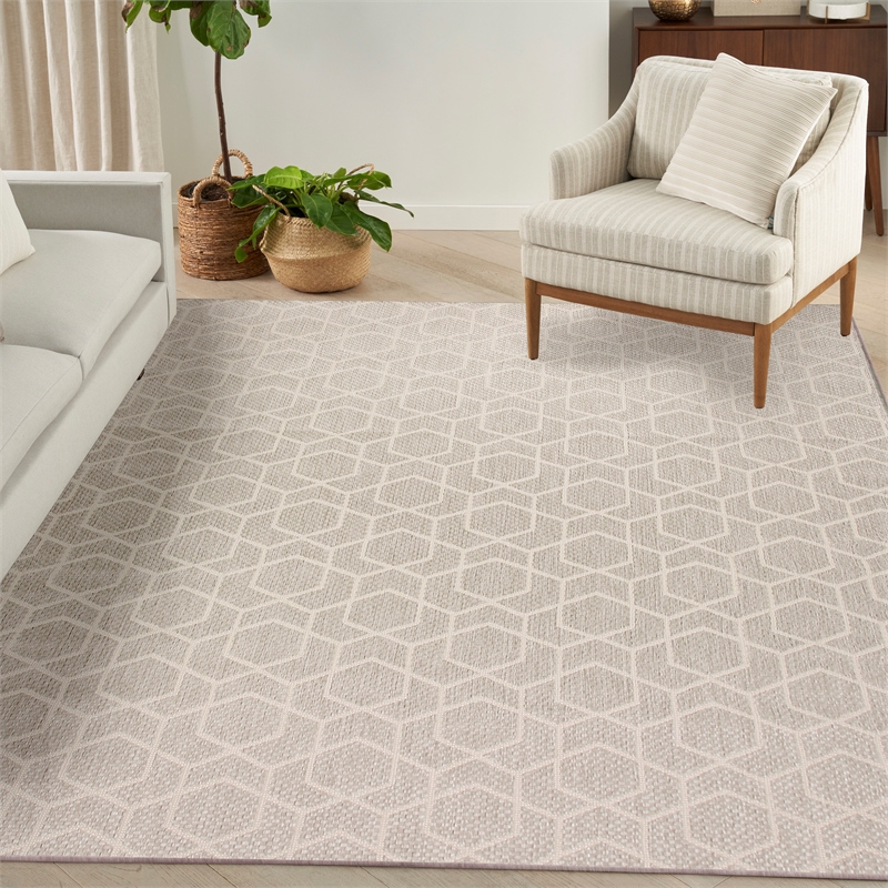 nourison home horizon 10' x 14' fabric gray area rug
