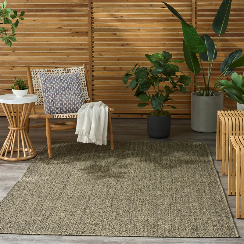 Nourison Home Tulum 6' x 9' Fabric Olive Area Rug