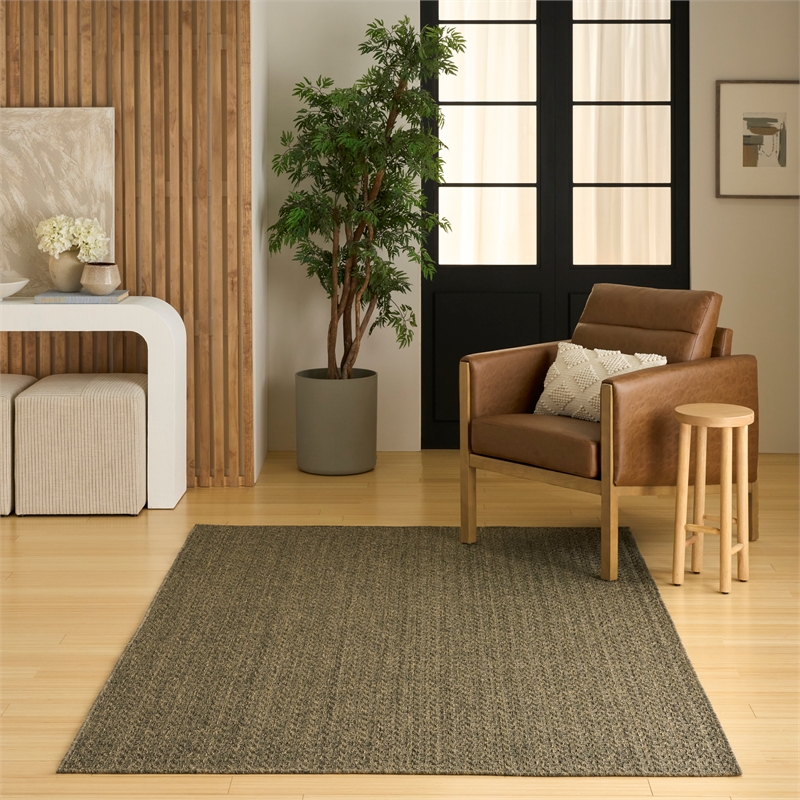 Nourison Home Tulum 6' x 9' Fabric Olive Area Rug