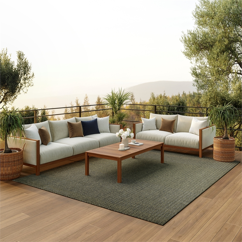 Nourison Home Tulum 9' x 12' Fabric Olive Area Rug