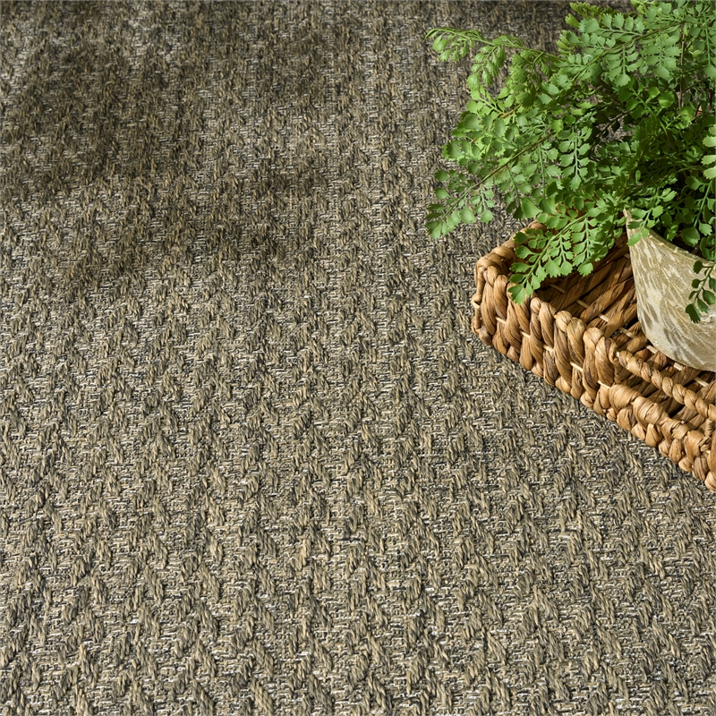Nourison Home Tulum 9' x 12' Fabric Olive Area Rug