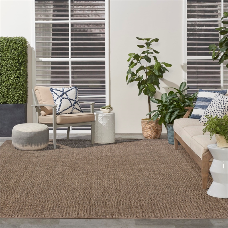 Nourison Home Tulum 8' x 10' Fabric Brown Area Rug