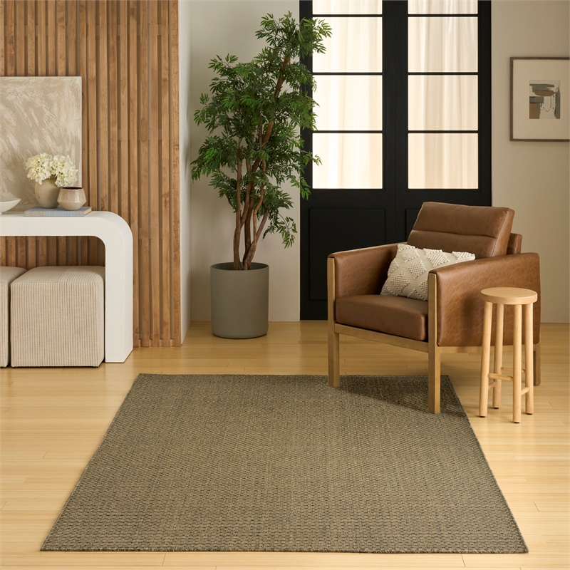Nourison Home Tulum 6' x 9' Fabric Olive Area Rug