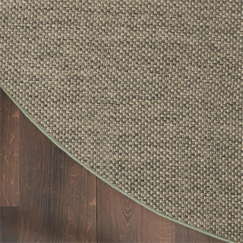 Nourison Home Tulum 8' x Round Fabric Olive Area Rug