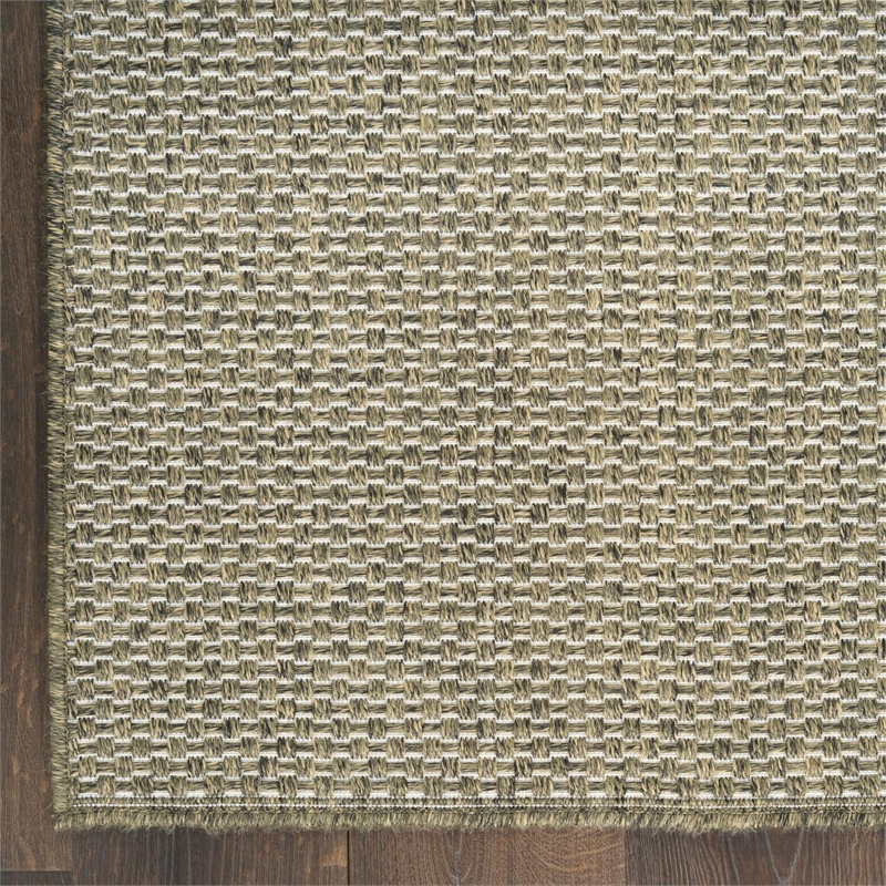 Nourison Home Tulum 9' x 12' Fabric Olive Area Rug