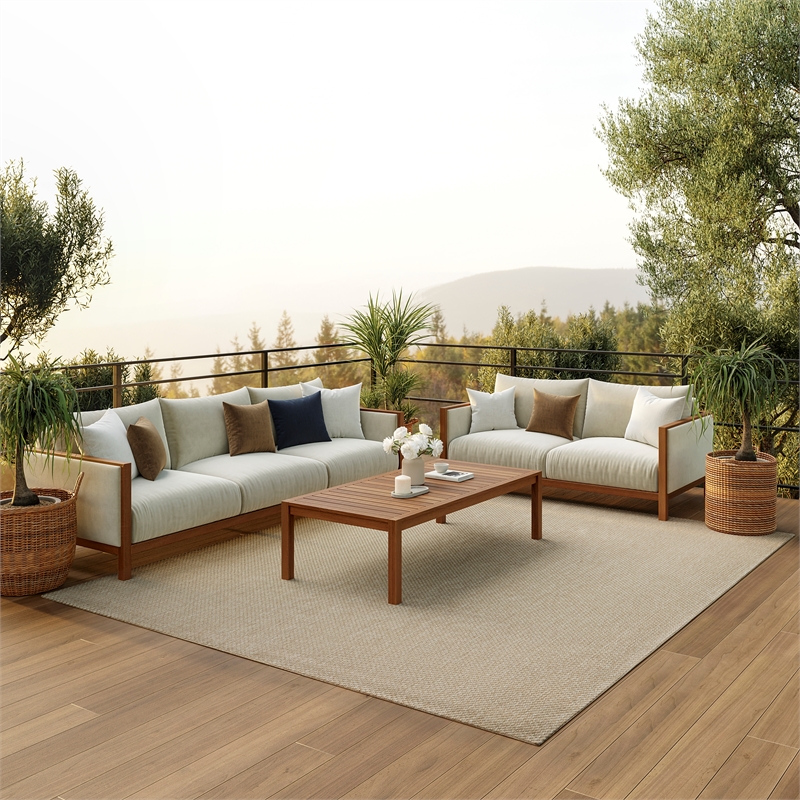 Nourison Home Tulum 6' x 9' Fabric Taupe Area Rug