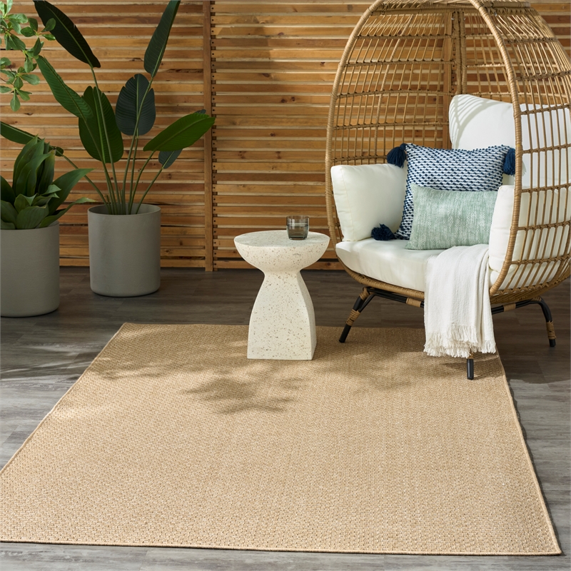 Nourison Home Tulum 6' x 9' Fabric Taupe Area Rug