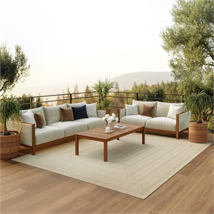 Nourison Home Tulum 6' x 9' Fabric Cream Area Rug