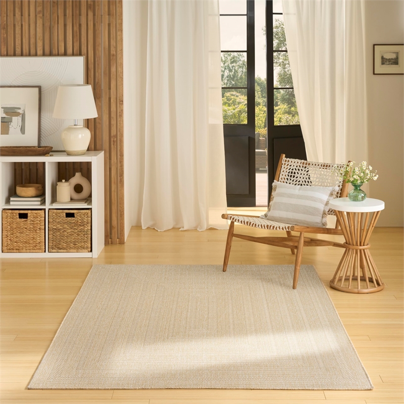 Nourison Home Tulum 6' x 9' Fabric Cream Area Rug