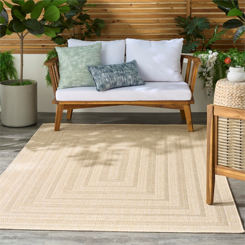Nourison Home Tulum 6' x 9' Fabric Cream Area Rug