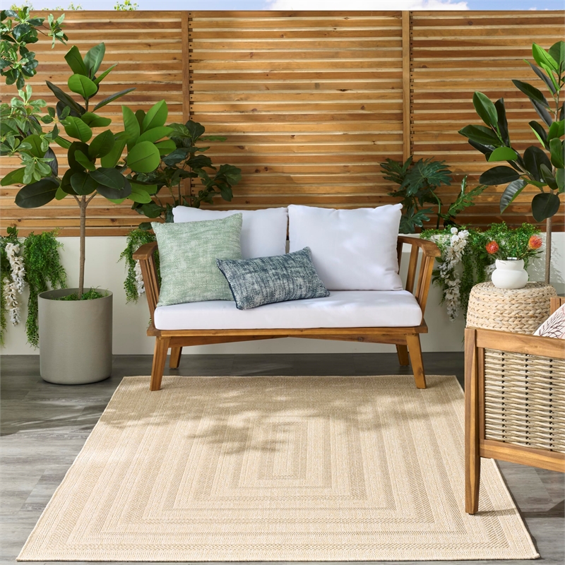 Nourison Home Tulum 6' x 9' Fabric Cream Area Rug