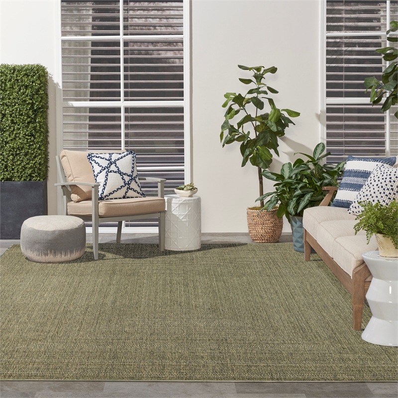 Nourison Home Tulum 9' x 12' Fabric Olive Area Rug