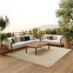 Nourison Home Tulum 6' x 9' Fabric Taupe Grey Area Rug