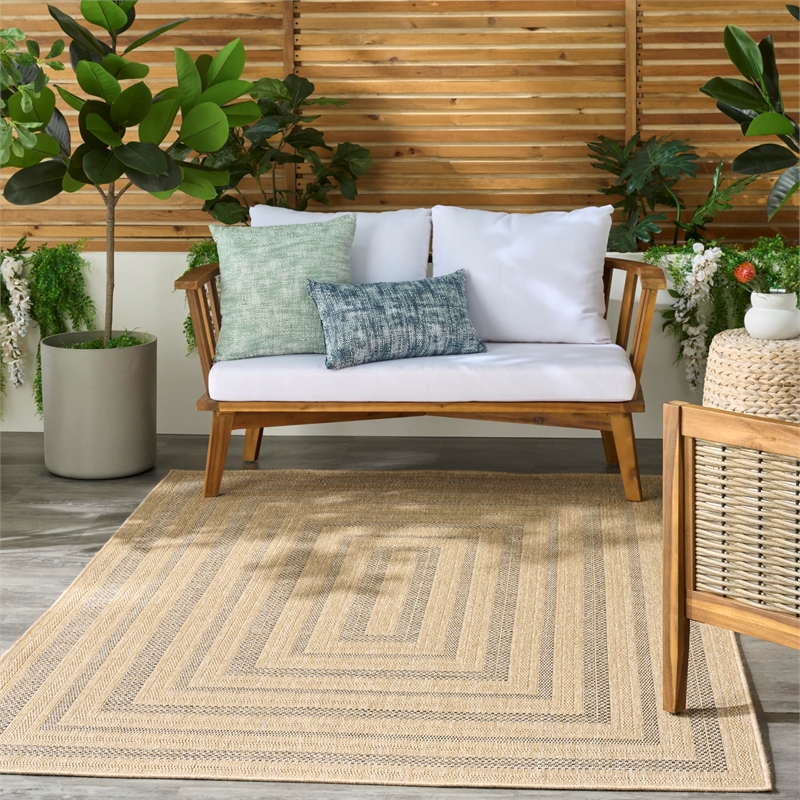 Nourison Home Tulum 6' x 9' Fabric Taupe Grey Area Rug