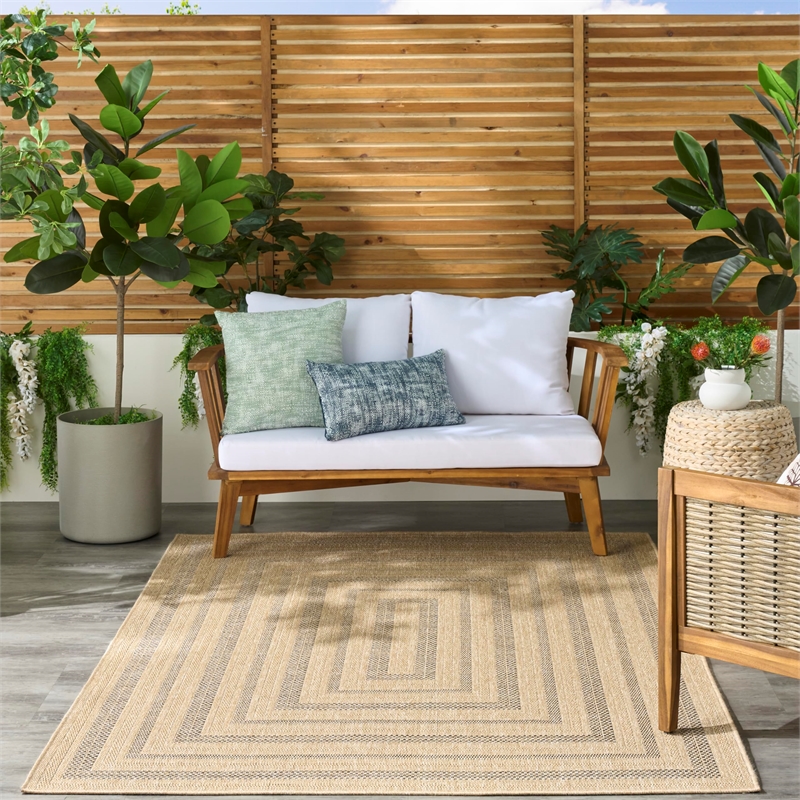 Nourison Home Tulum 6' x 9' Fabric Taupe Grey Area Rug