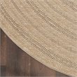 Nourison Home Tulum 8' x Round Fabric Taupe Grey Area Rug
