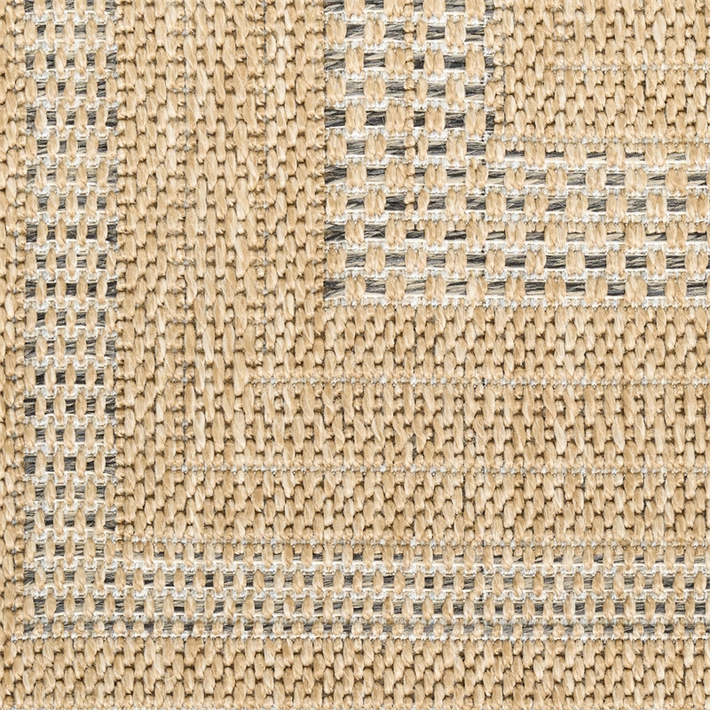 Nourison Home Tulum 8' x Round Fabric Taupe Grey Area Rug