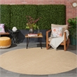 Nourison Home Tulum 8' x Round Fabric Taupe Ivory Area Rug