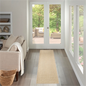 Nourison Home Tulum 9' x 12' Fabric Taupe Ivory Area Rug