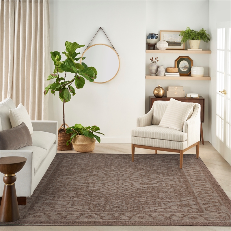 Nourison Home Tulum 8' x 10' Fabric Brown Area Rug