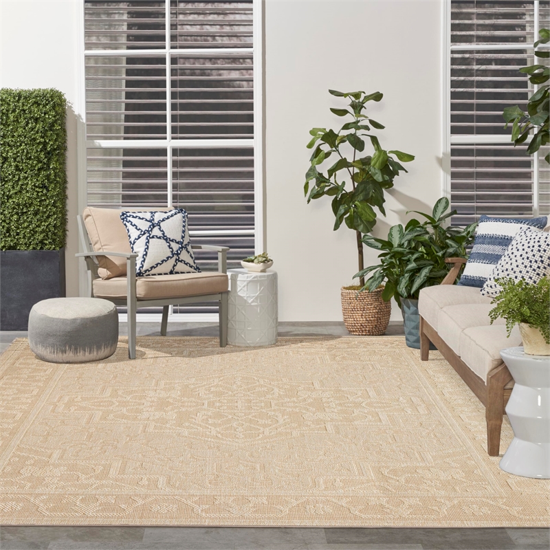 Nourison Home Tulum 8' x 10' Fabric Cream Area Rug