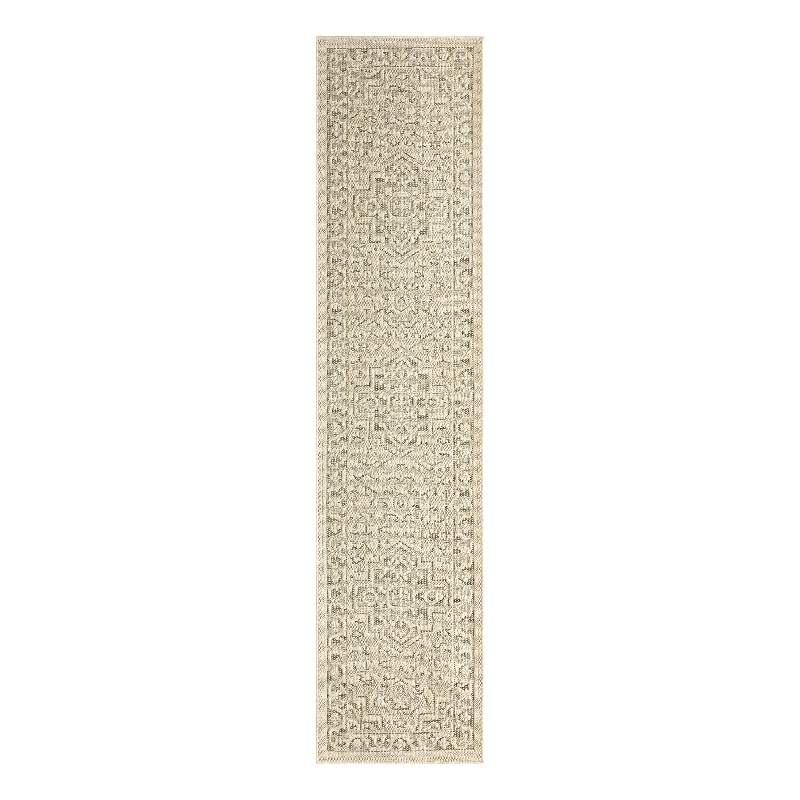 Nourison Home Tulum 6' Runner Fabric Taupe Olive Area Rug