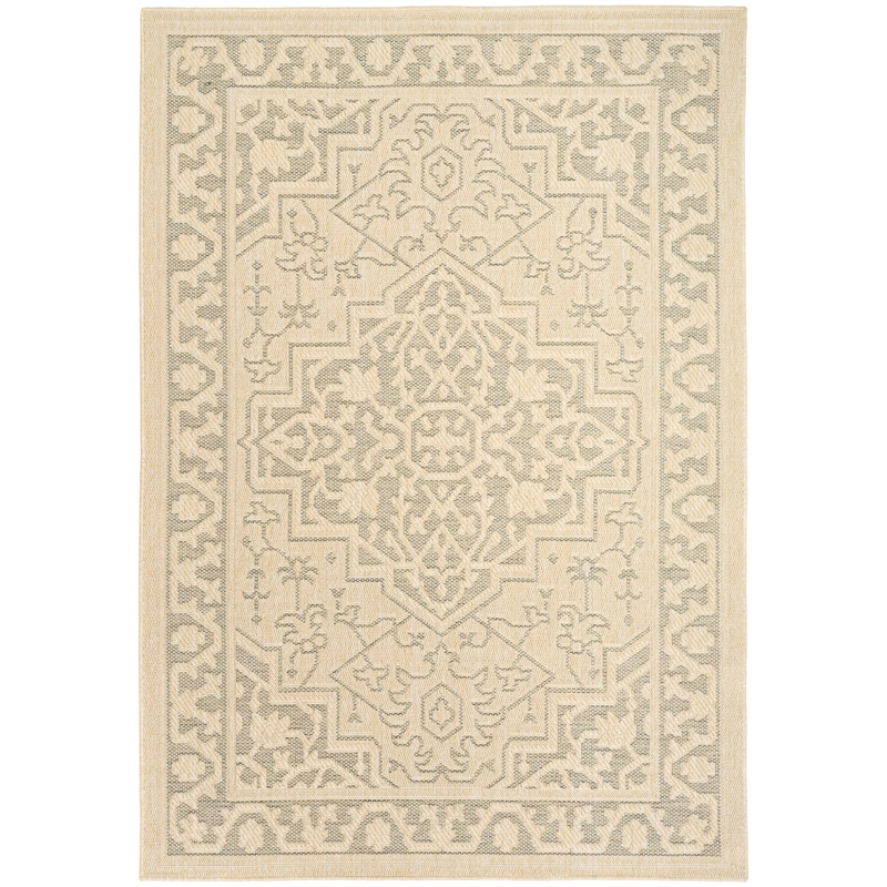 nourison home tulum 6' x 9' fabric taupe olive area rug