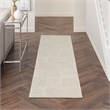 Nourison Home Textured Home 8' Runner Polyester Beige Ivory Area Rug