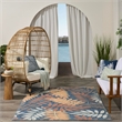 Nourison Home Aloha 4' x 6' Fabric Blue Rose Area Rug