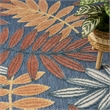 Nourison Home Aloha 4' x 6' Fabric Blue Rose Area Rug