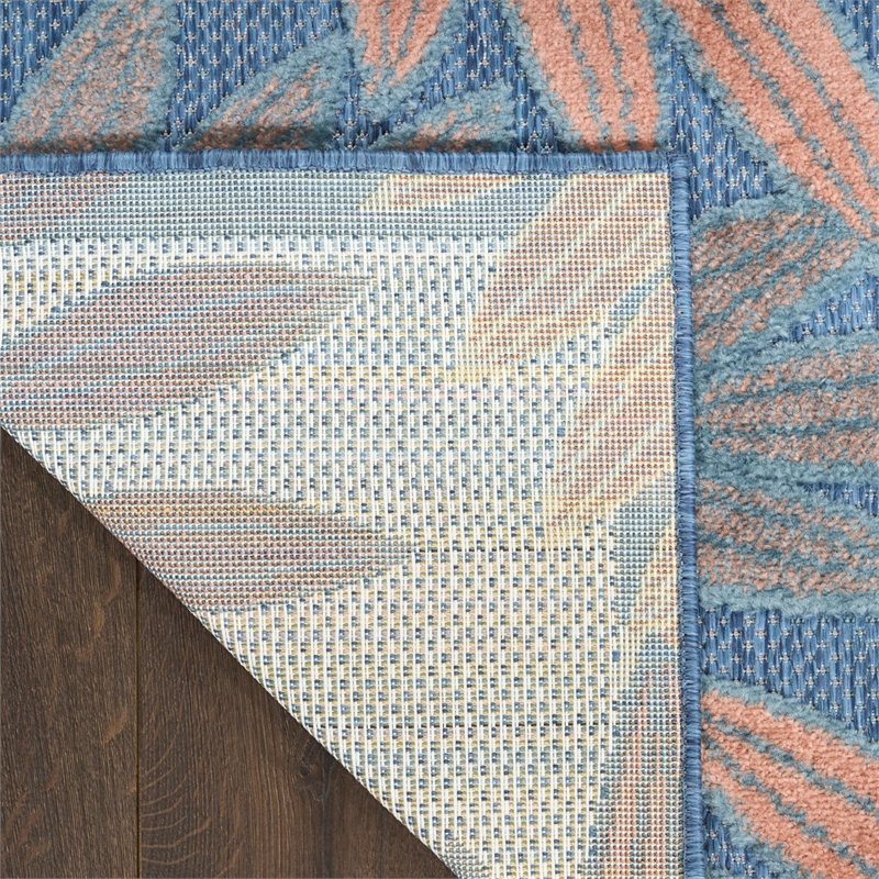 Nourison Home Aloha 4' x 6' Fabric Blue Rose Area Rug