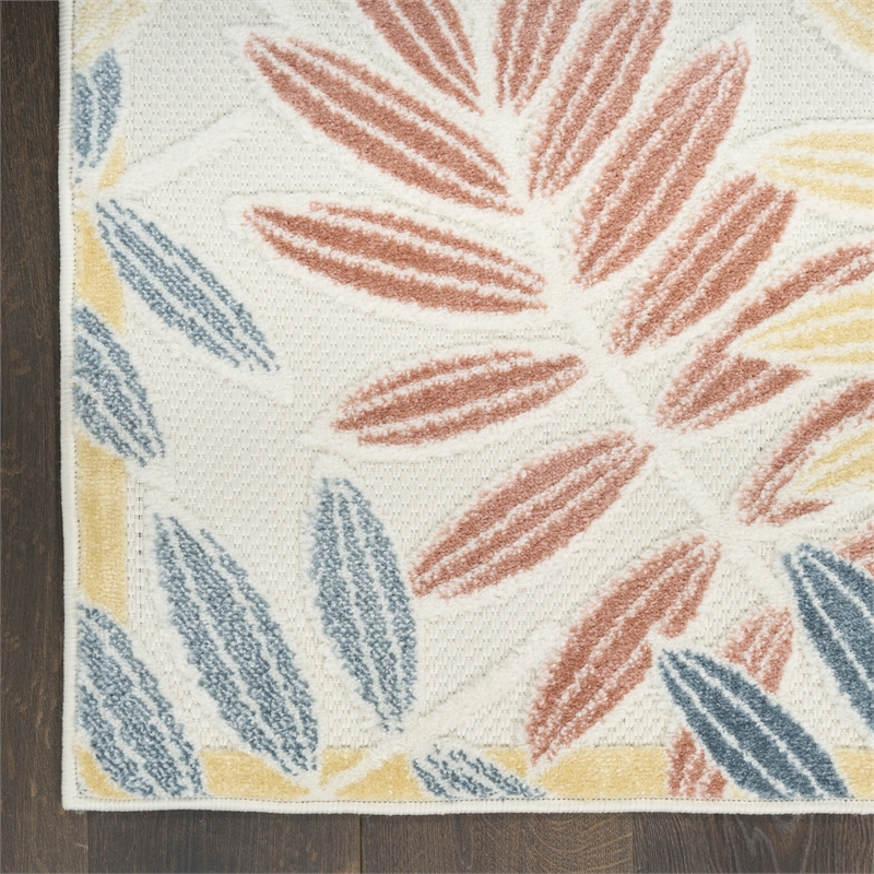 Nourison Home Aloha 3' x 4' Fabric Ivory Blue Area Rug