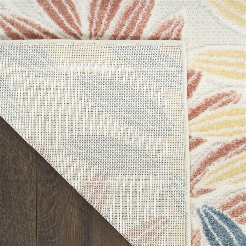 Nourison Home Aloha 3' x 4' Fabric Ivory Blue Area Rug