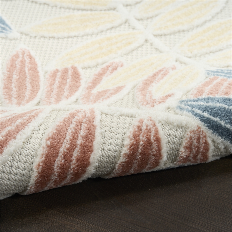 Nourison Home Aloha 3' x 4' Fabric Ivory Blue Area Rug