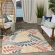 Nourison Home Aloha 4' x 6' Fabric Ivory Blue Area Rug