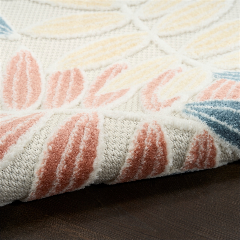 Nourison Home Aloha 5' x 8' Fabric Ivory Blue Area Rug