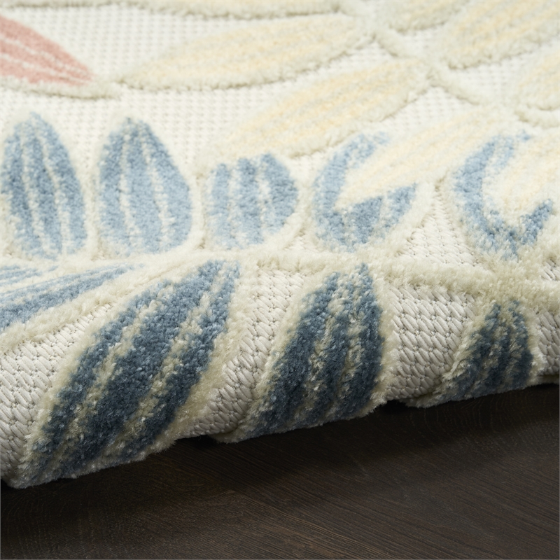 Nourison Home Aloha 3' x 4' Fabric Ivory Rose Area Rug