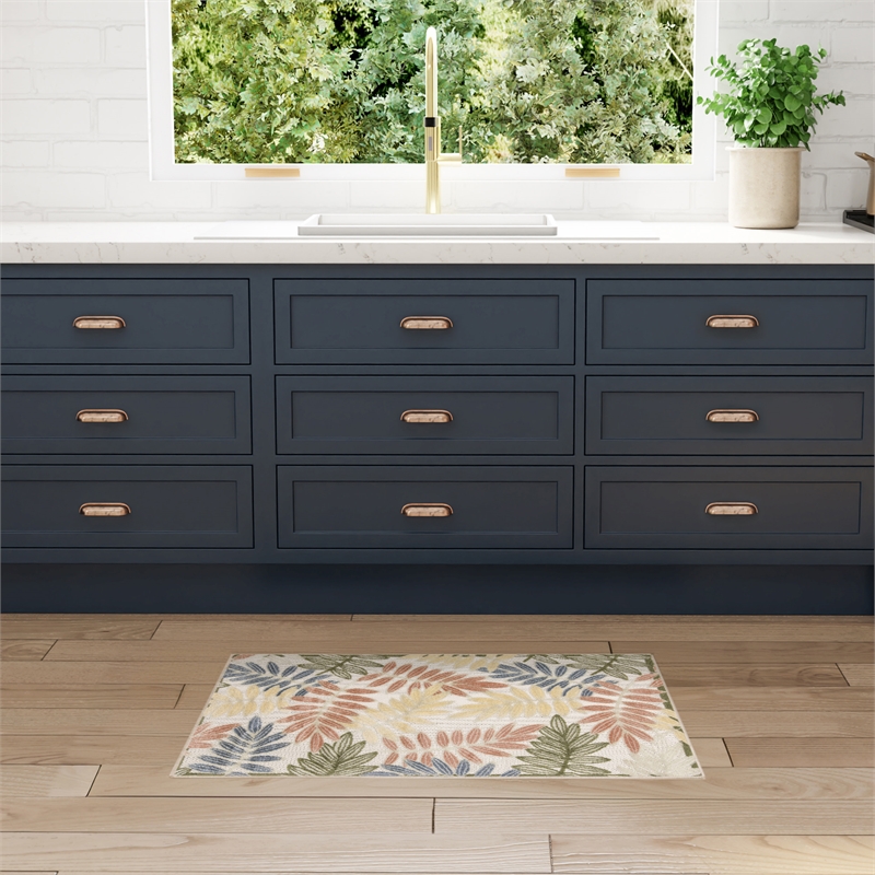 Nourison Home Aloha 3' x 4' Fabric Ivory Rose Area Rug