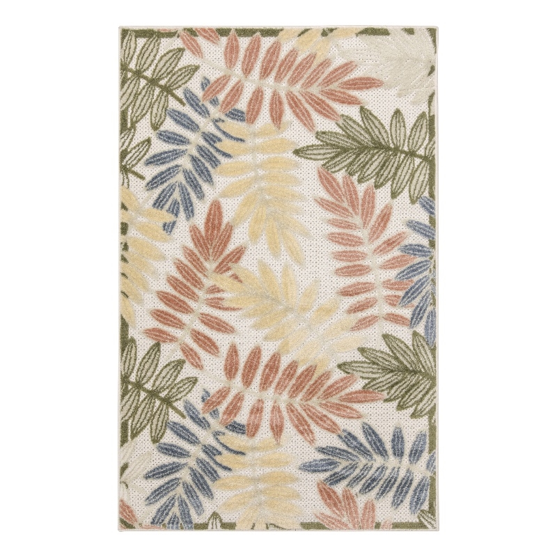 Nourison Home Aloha 3' x 4' Fabric Ivory Rose Area Rug