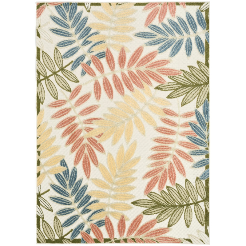 Nourison Home Aloha 5' x 8' Fabric Ivory Rose Area Rug