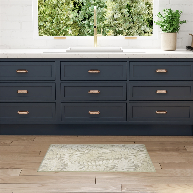 Nourison Home Aloha 3' x 4' Fabric Ivory Sage Area Rug