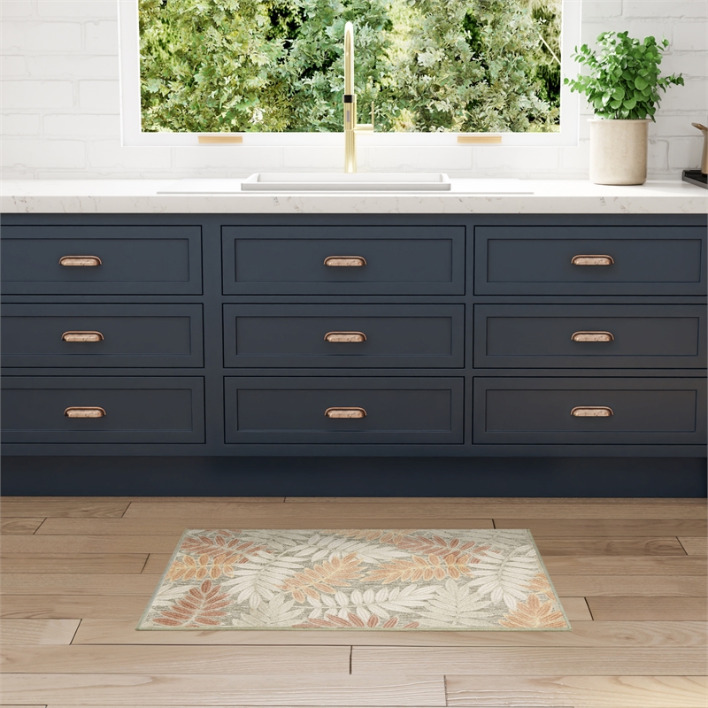 Nourison Home Aloha 3' x 4' Fabric Sage Rose Area Rug