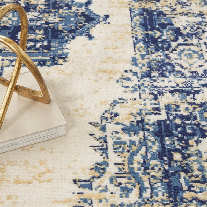 Nourison Home Grafix 9' x 12' Fabric White Area Rug