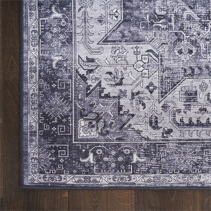 Nourison Home Nourison Washables 8' x 10' Polyester Charcoal Grey Area Rug
