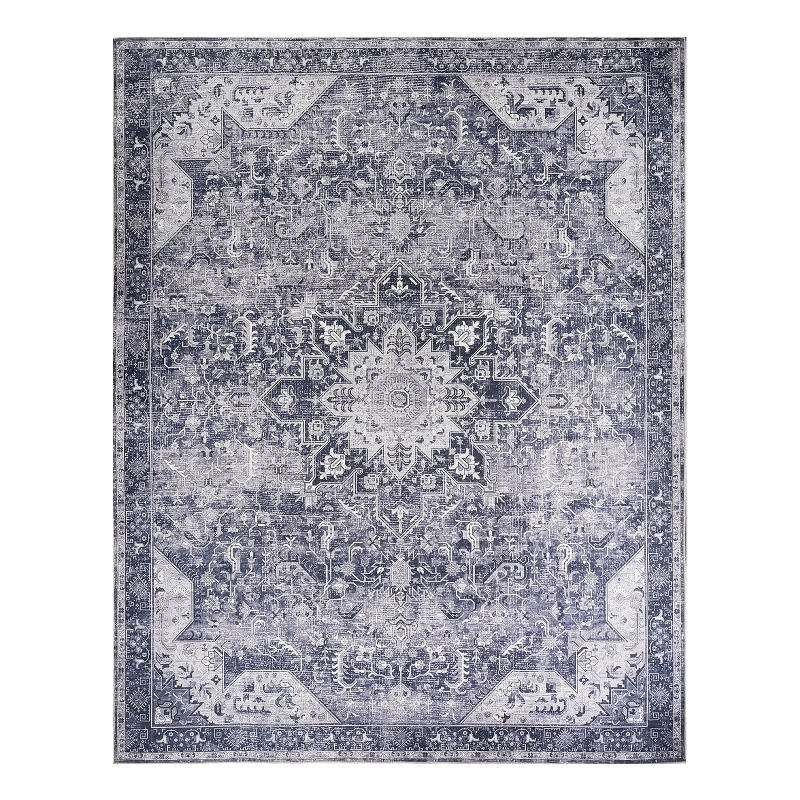 Nourison Home Nourison Washables 8' x 10' Polyester Charcoal Grey Area Rug