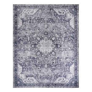 Nourison Home Nourison Washables 8' x 10' Polyester Charcoal Grey Area Rug